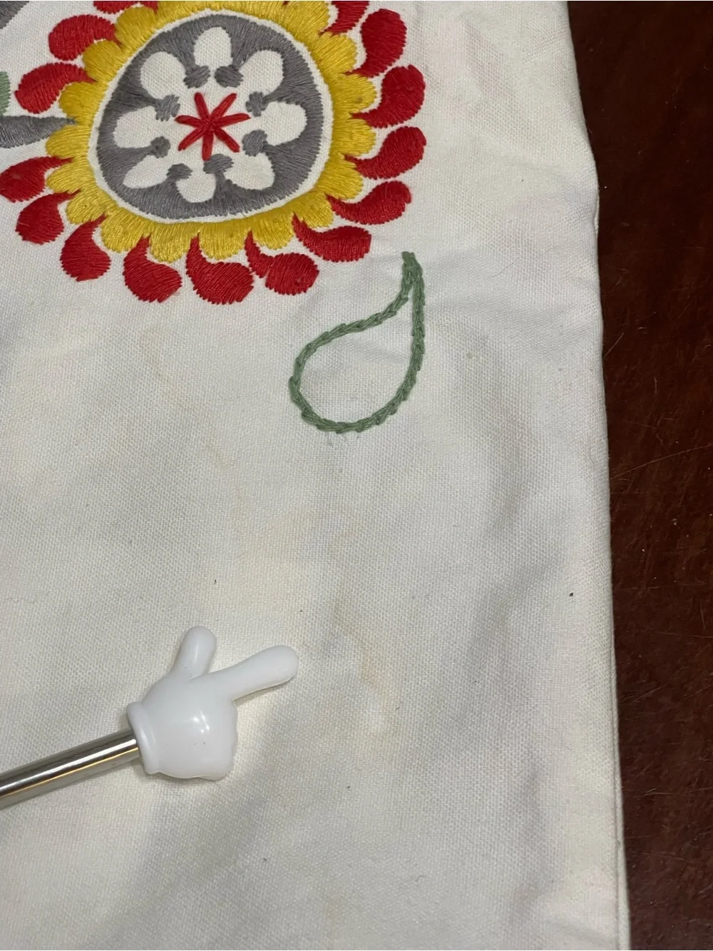 Embroidered Flowers Ikea Accent Pillow sham